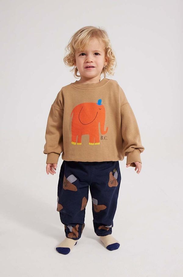 Bobo Choses Pamučni donji dio trenirke za bebe Bobo Choses boja: tamno plava, s tiskom