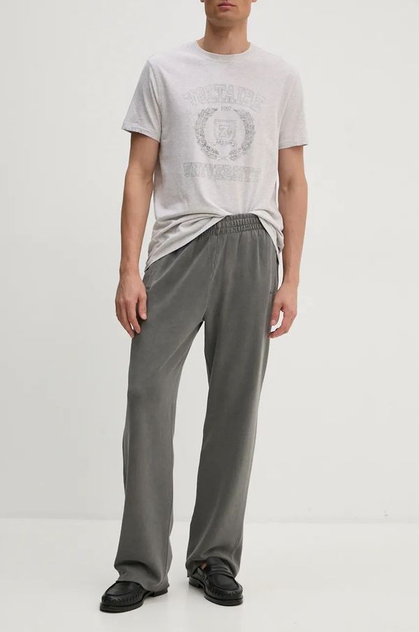 Zadig&Voltaire Pamučni donji dio trenirke ZADIG&VOLTAIRE boja: siva, bez uzorka, JMPA00017
