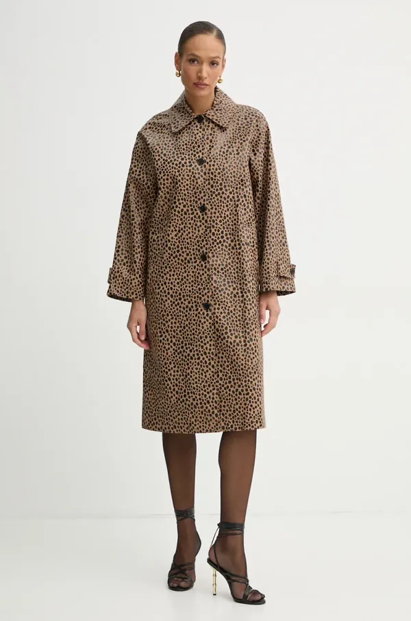 MICHAEL Michael Kors Pamučni kaput MICHAEL Michael Kors za žene, boja: smeđa, za prijelazno razdoblje, oversize, MR520H7GUC