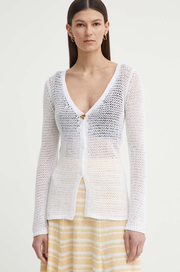 Aeron Pamučni kardigan AERON CRAVE boja: bijela, lagani, AW24SSPU239503