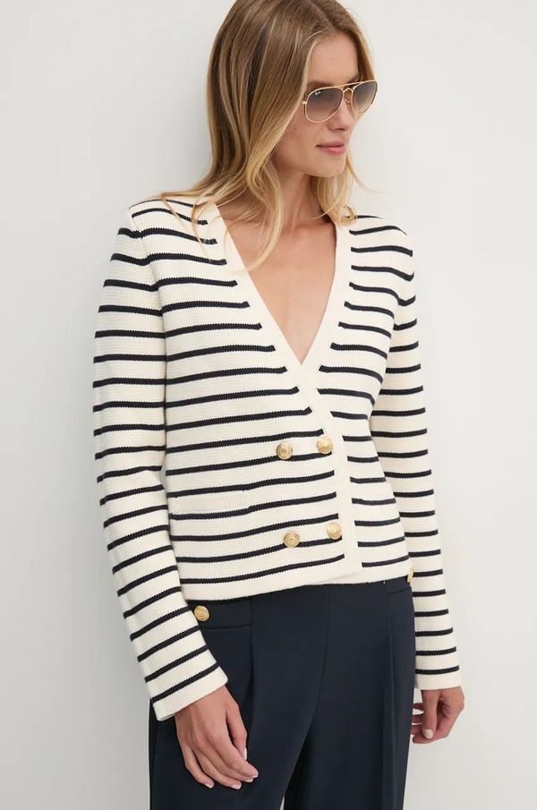 Tommy Hilfiger Pamučni kardigan Tommy Hilfiger boja: bež, WW0WW43184