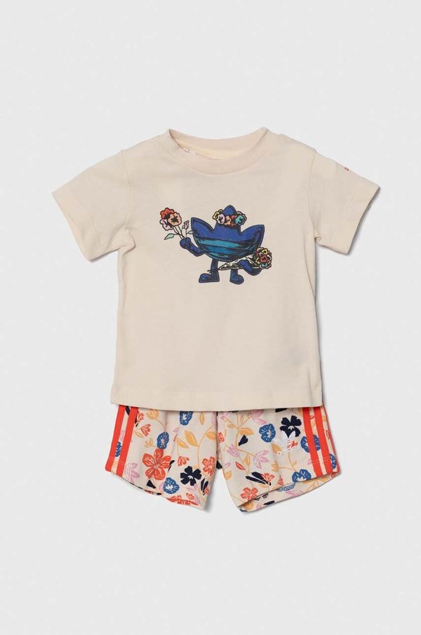 adidas Originals Pamučni komplet za bebe adidas Originals boja: bež