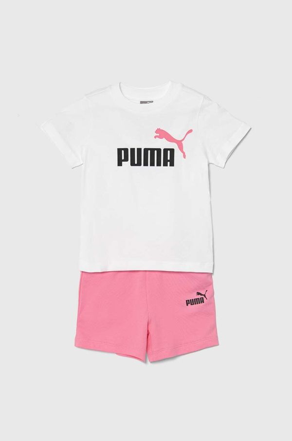 Puma Pamučni komplet za bebe Puma Minicats & Shorts Set boja: ružičasta