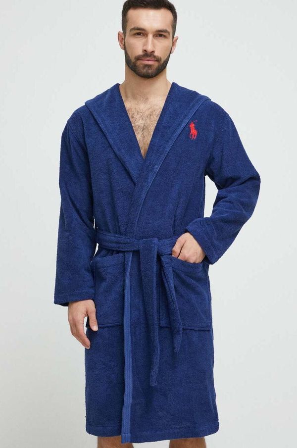 Polo Ralph Lauren Pamučni kućni orgtač Polo Ralph Lauren boja: tamno plava
