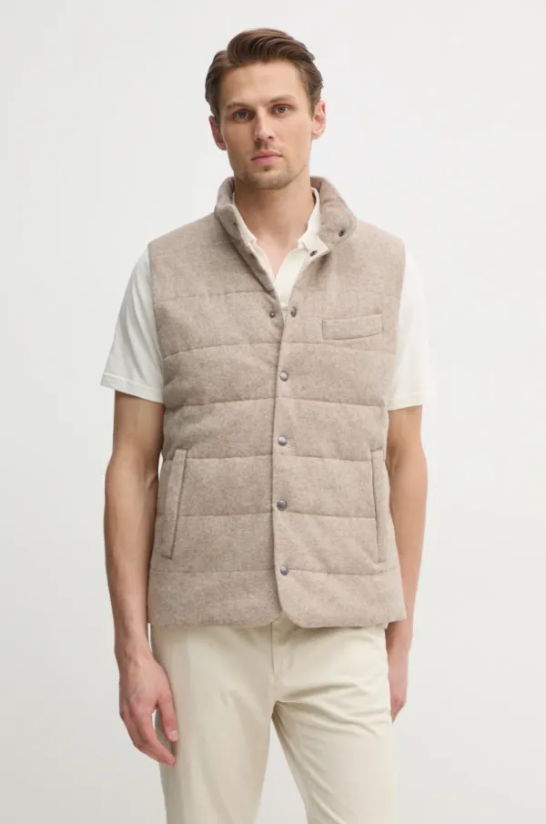 Hackett London Pamučni prsluk Hackett London boja: bež, za prijelazno razdoblje, HM403267