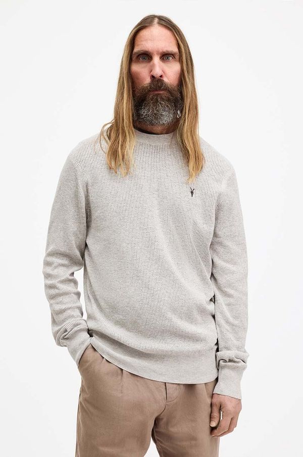 AllSaints Pamučni pulover AllSaints AUBREY CREW boja: siva, M019KA