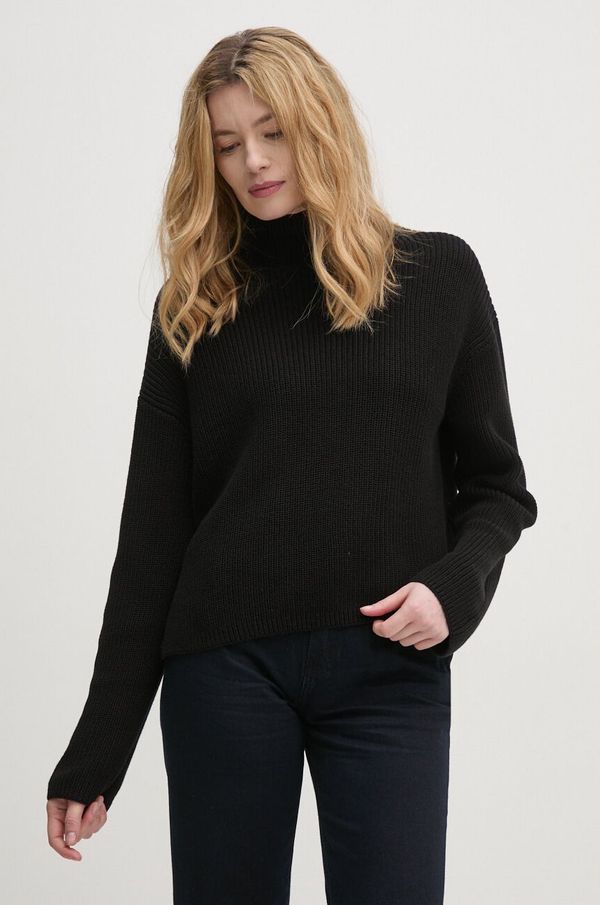 Calvin Klein Jeans Pamučni pulover Calvin Klein Jeans boja: crna, topli, s dolčevitom, J20J224227