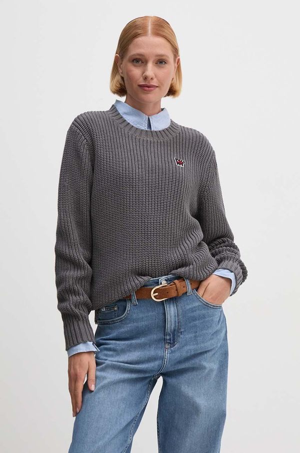 DKNY Pamučni pulover Dkny boja: siva, D2E4A119