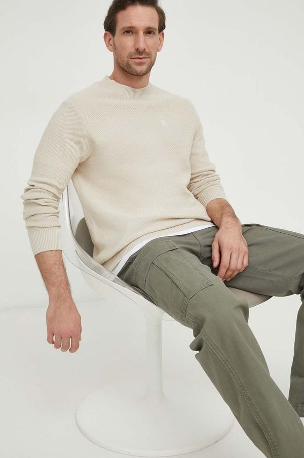 G-Star Raw Pamučni pulover G-Star Raw boja: bež, lagani