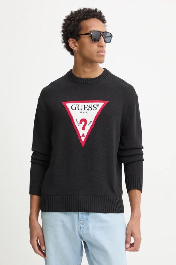Guess Jeans Pamučni pulover Guess Jeans boja: crna, M4BR32 Z3HM1