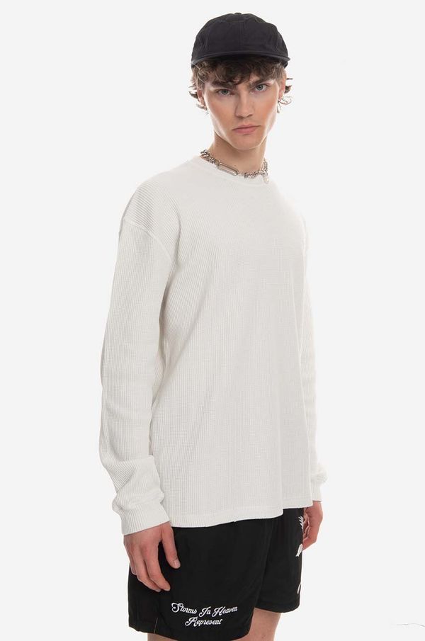 Guess U.S.A. Pamučni pulover Guess Washed Waffle Ls F8DT boja: bijela, lagani, M3GP00.KBB20-G046
