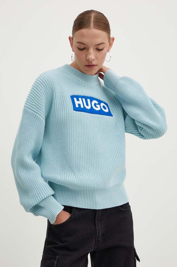 Hugo Blue Pamučni pulover Hugo Blue topli, 50514300