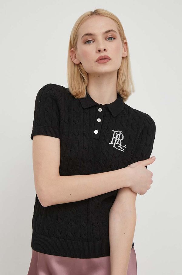 Lauren Ralph Lauren Pamučni pulover Lauren Ralph Lauren boja: crna