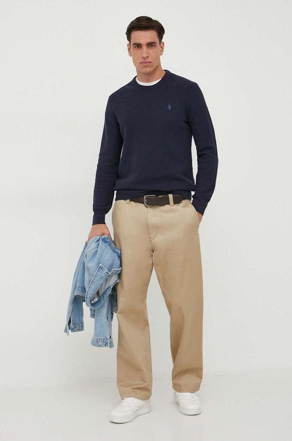 Polo Ralph Lauren Pamučni pulover Polo Ralph Lauren boja: tamno plava, lagani, 0710918163