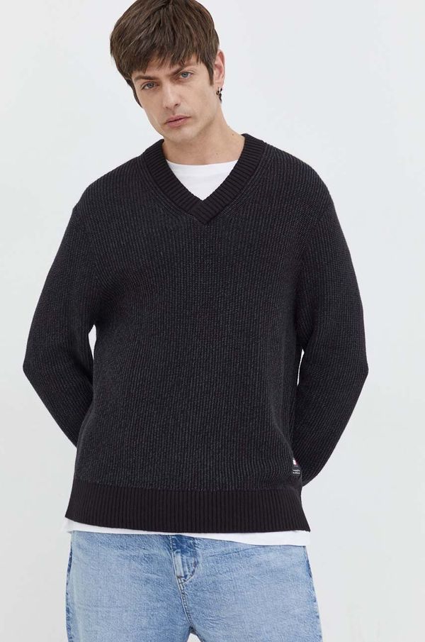 Tommy Jeans Pamučni pulover Tommy Jeans boja: crna