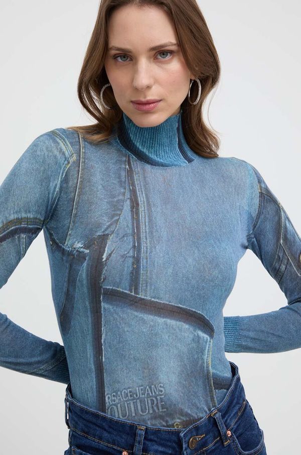 Versace Jeans Couture Pamučni pulover Versace Jeans Couture lagani, s poludolčevitom