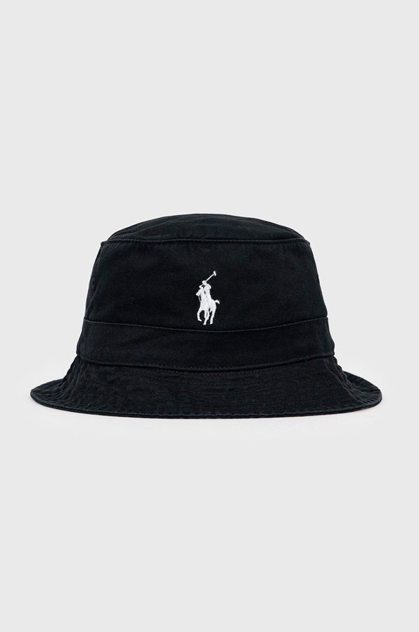 Polo Ralph Lauren Pamučni šešir Polo Ralph Lauren boja: crna, pamučni