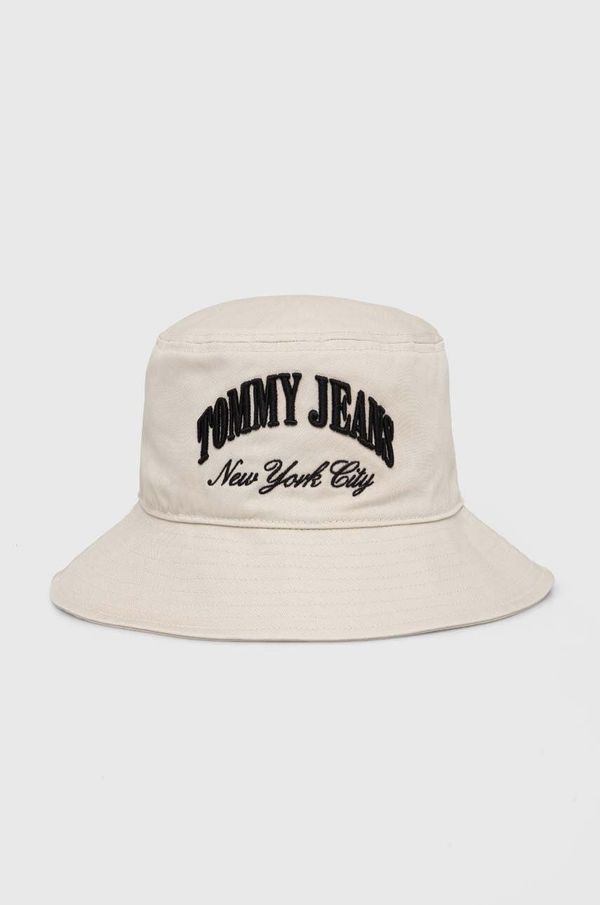 Tommy Jeans Pamučni šešir Tommy Jeans boja: bež, pamučni, AW0AW15960