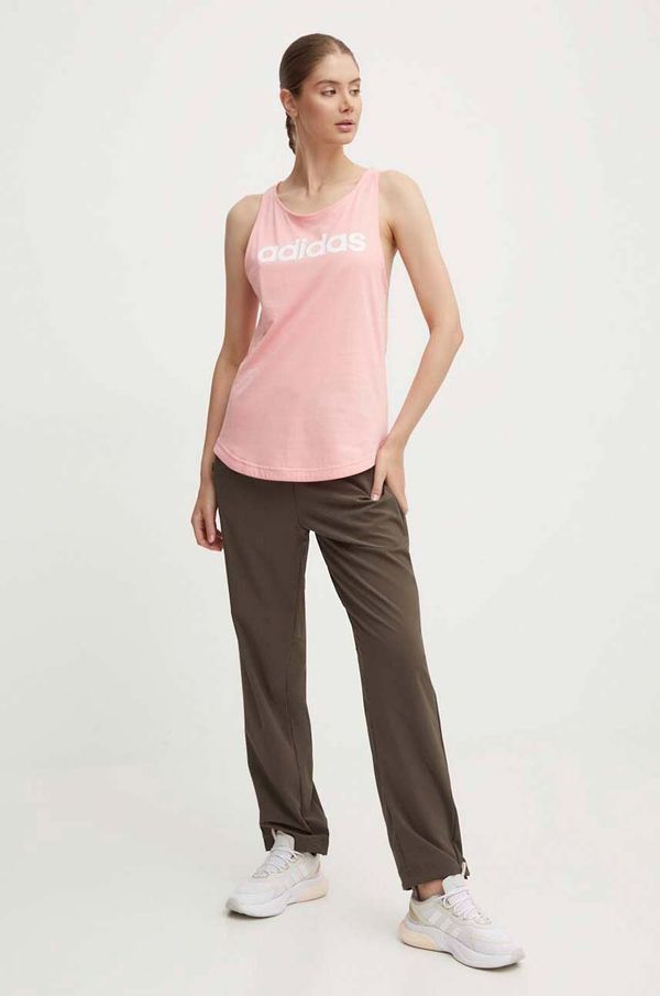 adidas Pamučni top adidas Essentials boja: ružičasta, IY9181