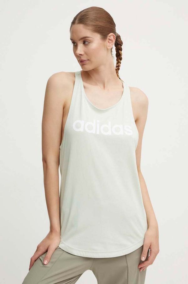 adidas Pamučni top adidas Essentials boja: zelena, IY9182