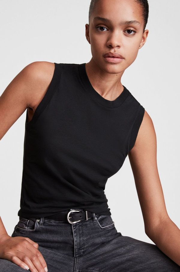 AllSaints Pamučni top AllSaints boja: crna