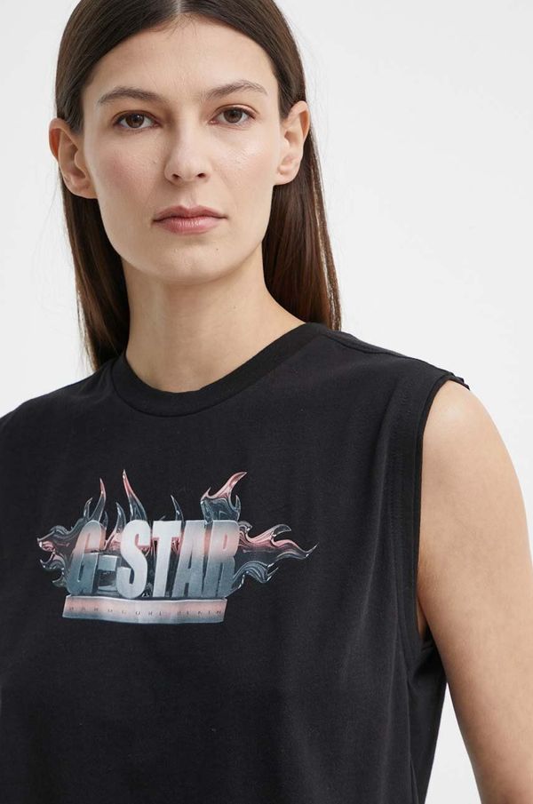 G-Star Raw Pamučni top G-Star Raw boja: crna