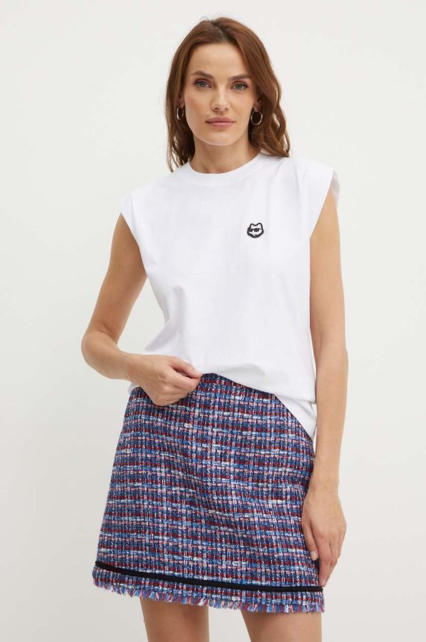 Karl Lagerfeld Pamučni top Karl Lagerfeld boja: bijela, 245W1718