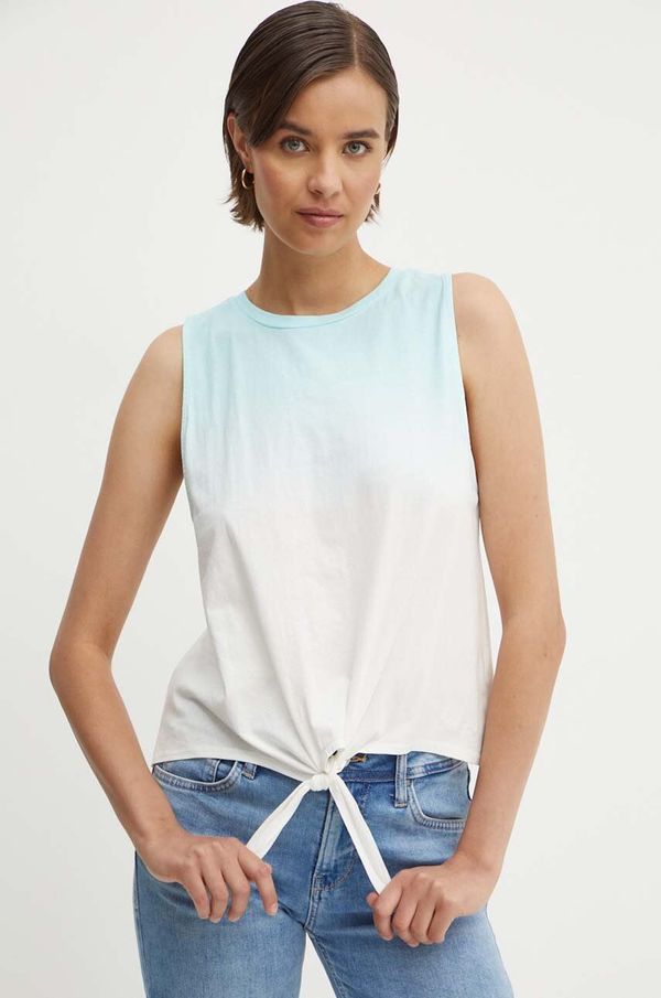 Pepe Jeans Pamučni top Pepe Jeans LAVENDER boja: tirkizna, PL505838