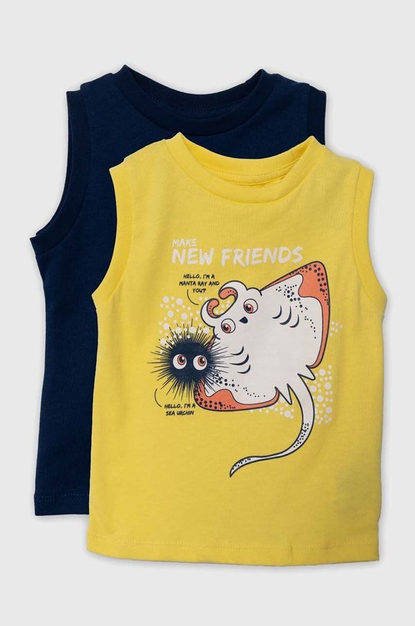Zippy Pamučni top za bebe zippy 2-pack boja: žuta, s tiskom