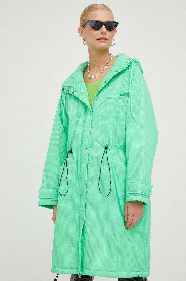 American Vintage Parka American Vintage za žene, boja: zelena, za prijelazno razdoblje