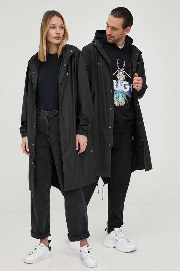 Rains Parka Rains Fishtail 18140 boja: crna, za prijelazno razdoblje, 18140.01-Black