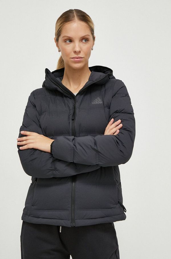 adidas Pernata jakna adidas za žene, boja: crna, za zimu