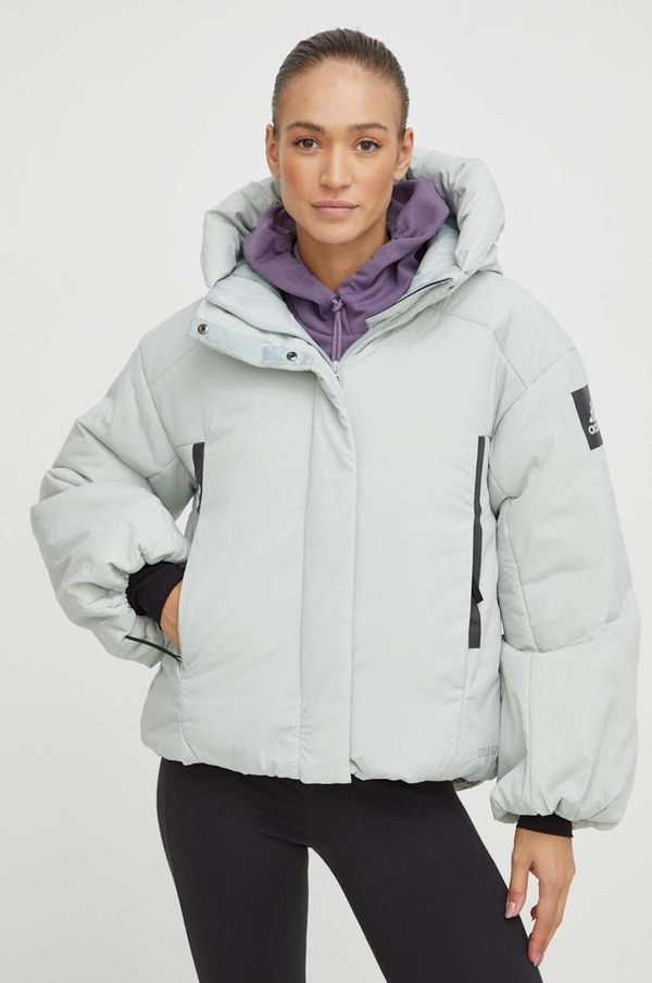 adidas Pernata jakna adidas za žene, boja: zelena, za zimu, oversize