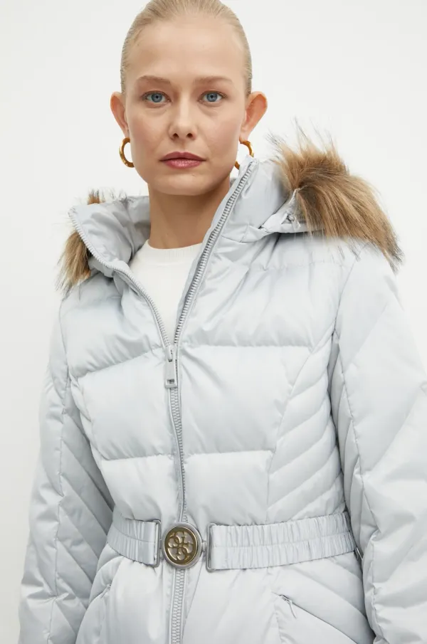 Guess Pernata jakna Guess OLGA za žene, boja: siva, za zimu, W4BL53 WEX52