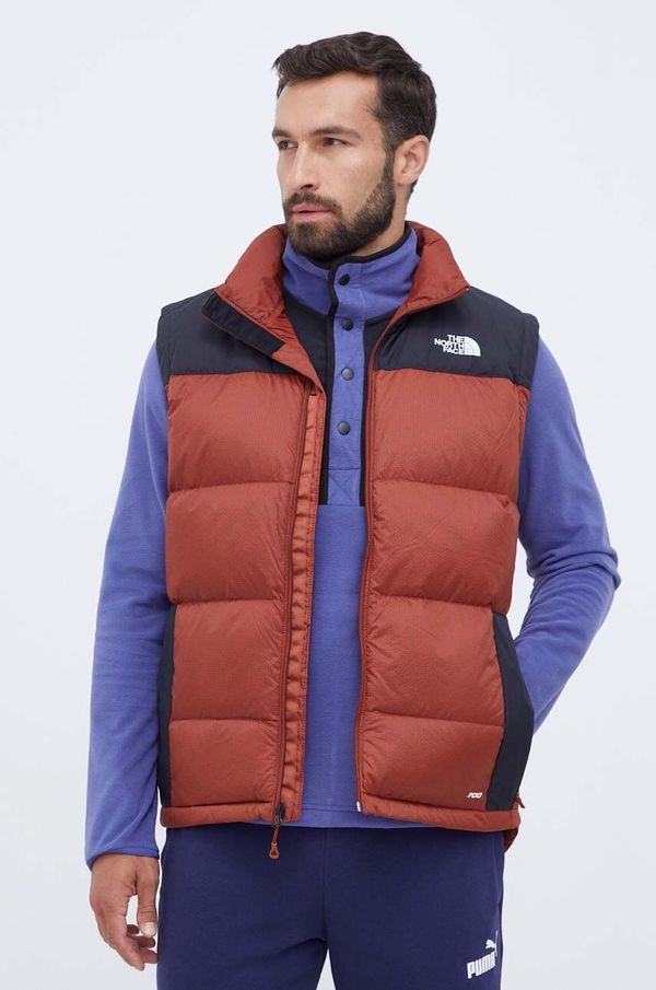 The North Face Pernati prsluk The North Face za muškarce, boja: smeđa, za zimu