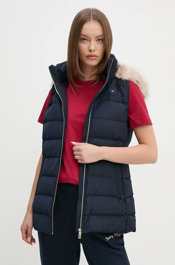 Tommy Hilfiger Pernati prsluk Tommy Hilfiger za žene, boja: tamno plava, za zimu, WW0WW43634