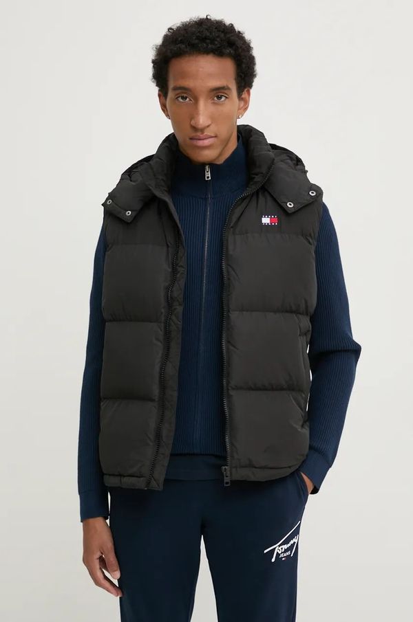 Tommy Jeans Pernati prsluk Tommy Jeans za muškarce, boja: crna, za zimu, DM0DM19538