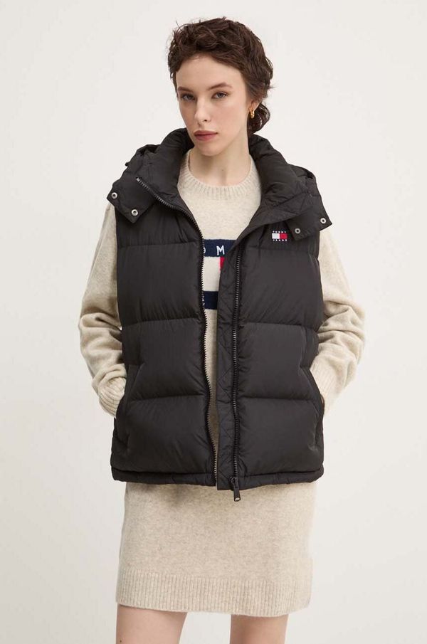 Tommy Jeans Pernati prsluk Tommy Jeans za žene, boja: crna, za zimu, DW0DW18862