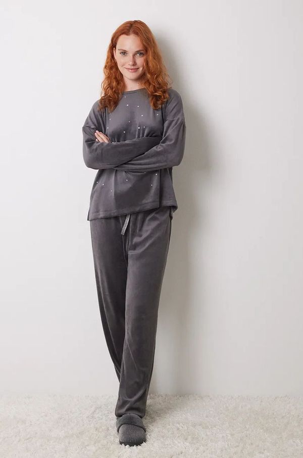 women'secret Pidžama women'secret FROSTED GENERIC za žene, boja: crna, 3598105