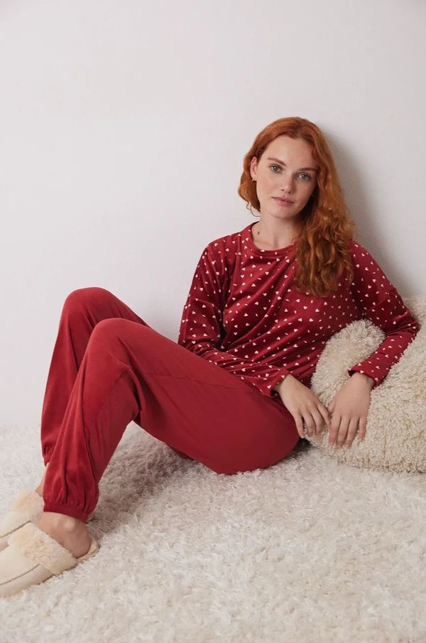 women'secret Pidžama women'secret LOVE ACTUALLY GENERIC PJ za žene, boja: crvena, 4758239