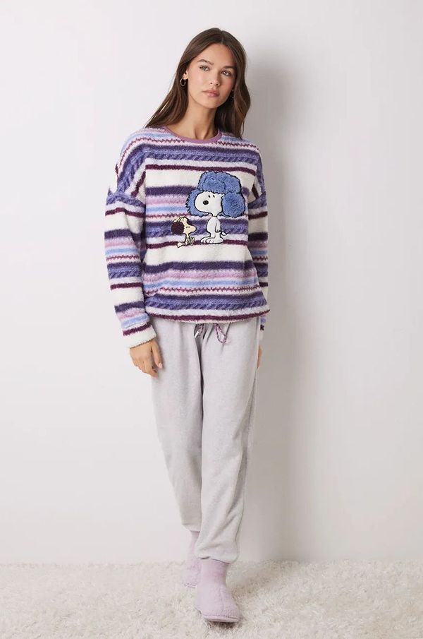 women'secret Pidžama women'secret SNOOPY za žene, boja: ljubičasta, 3138643