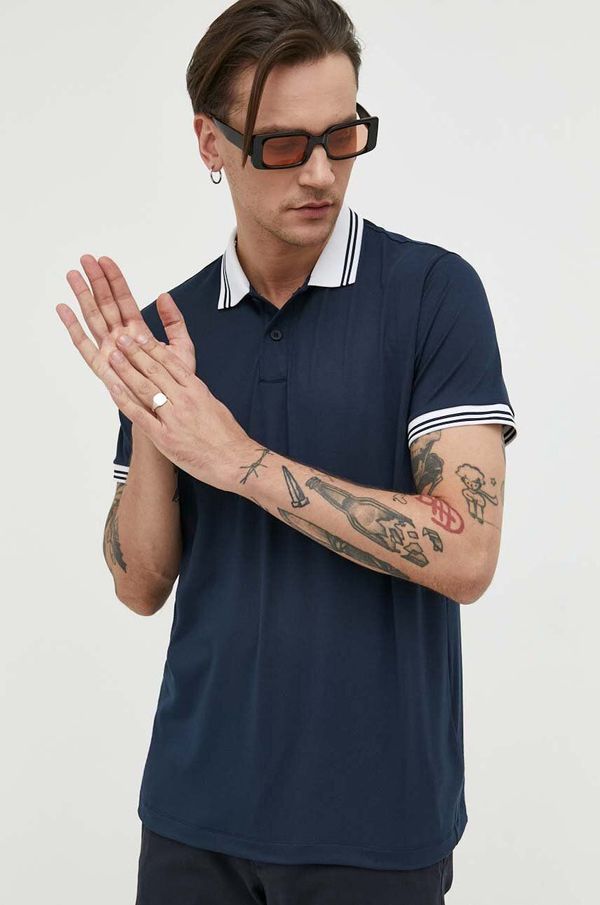 Abercrombie & Fitch Polo majica Abercrombie & Fitch za muškarce, boja: tamno plava, glatki model