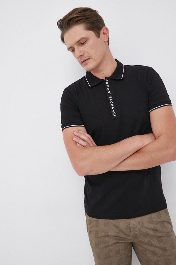 Armani Exchange Polo majica Armani Exchange boja: crna