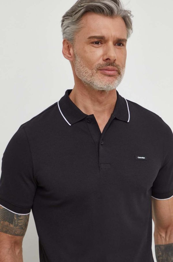 Calvin Klein Polo majica Calvin Klein za muškarce, boja: crna, bez uzorka