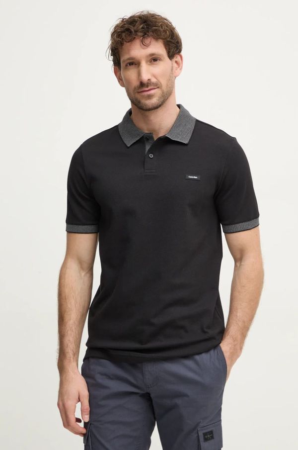 Calvin Klein Polo majica Calvin Klein za muškarce, boja: crna, bez uzorka, K10K113832