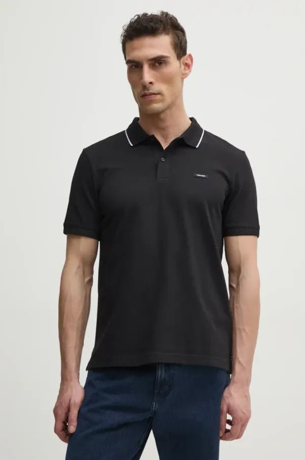 Calvin Klein Polo majica Calvin Klein za muškarce, boja: crna, bez uzorka, K10K114141