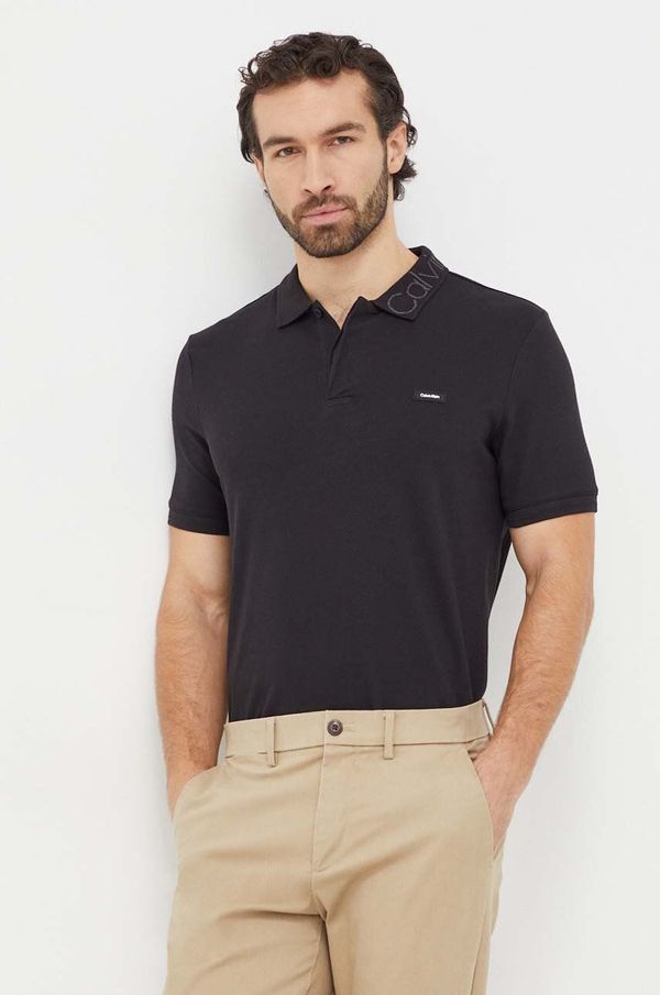 Calvin Klein Polo majica Calvin Klein za muškarce, boja: crna, bez uzorka