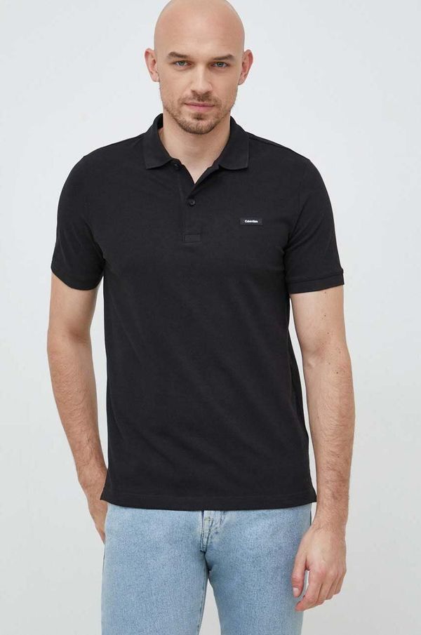 Calvin Klein Polo majica Calvin Klein za muškarce, boja: crna, jednobojni model