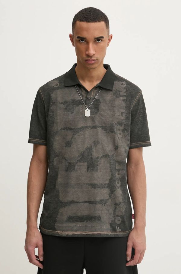 Diesel Polo majica Diesel T-REJUST-NC POLO SHIRT za muškarce, boja: siva, s uzorkom, A16167.0EGBJ