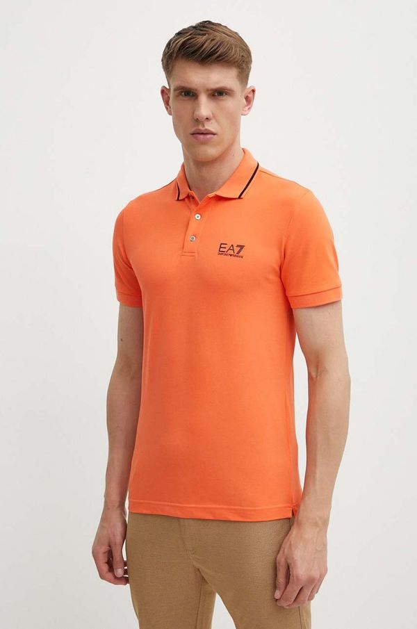 EA7 Emporio Armani Polo majica EA7 Emporio Armani za muškarce, boja: narančasta, bez uzorka